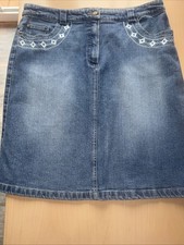 Damen Jeans Rock Knielang