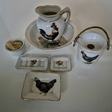 ANTIKES WASCHGESCHIRR AUS PORZELLAN  FÜR PUPPEN/BÄREN/PUPPENSTUBE  UM 1920