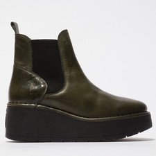 Fly London HELY268 Damen Leder Keilabsatz Chelsea Boot DIESEL
