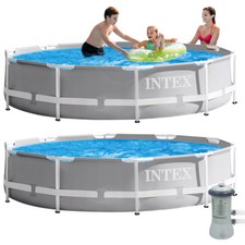 Frame Swimming Pool mit Pumpe 366x76cm Schwimmbecken Stahlrohrbecken von INTEX