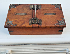 Seltene Jugendstil-Zigaretten- Zigarrenschatulle Box  Eiche, England um 1900