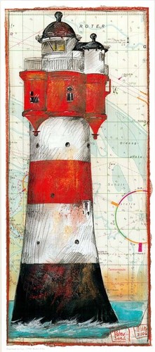 Kunstdruck leuchtturm roter - kunstdruck,