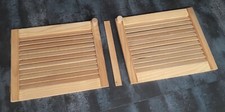2 Lamellentüren Holz 495x415 unbehandelt & 4Scharniere - Lamellentür Schranktür