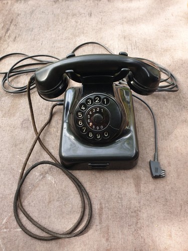 W48 altes telefon - altes, schwarz