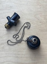 ? Bakelit Zugschalter Kettenschalter Bettschalter Lampenfassung Verteiler Antik