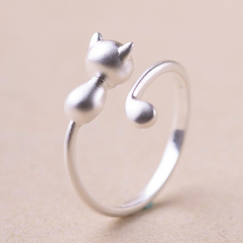 Katze damen ring silber - damen,