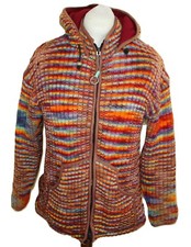 Nepal Kapuzen Pullover Strickjacke eher Gr 42 Damen Schaden
