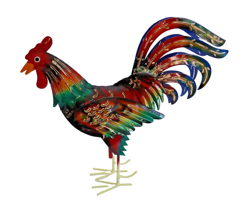 Deko metall hahn figur huhn - hahn,