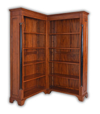 Regal Mahagoni Bibliothek Bücherregal XXL Standregal Kolonial Holzregal Eckregal