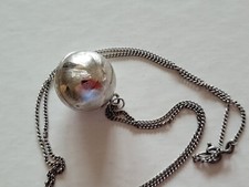 Anhänger Kugel 835 Silber "AD" mit Kette ca. 52 cm, 835 Silber FDB, Vintage