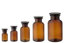 VORRATSFLASCHE GLAS BRAUN Aufbewahrungsflasche Apotheker Flasche mit Deckel