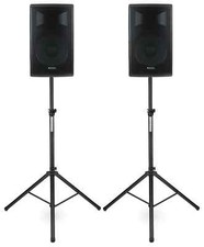 2x DJ PA 15" Aktiv Lautsprecher Set Box Bluetooth Monitor Stativ Stereo 500W
