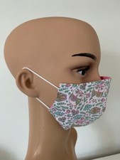 Maske mit Eulen Für KINDER, 2-lagig BAUMWOLL-POLYESTER,waschbar, Pink,hellblau.