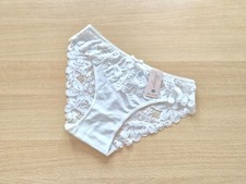 Damen Baumwoll Slip mit  Spitze, Panty, Dessous, Gr. M, Neu mit Elasthan