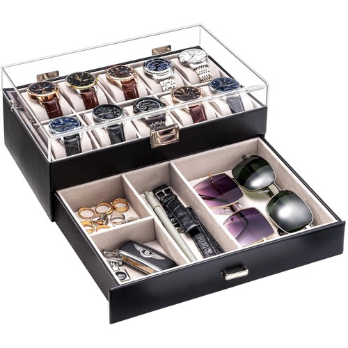 Uhrenbox mit fächern - uhrenbox,