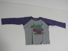 Frugi Langarmshirt/Pullover, SchlagzeugMonster, Biobaumwolle,Grau, Größe 110/116