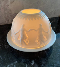 Teelicht Weihnachten Kugelform MOUNT EVEREST TEA Weiss Porzellan Edel Fein