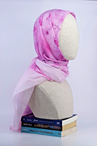 Cotton voile hijab mit muster - cotton,