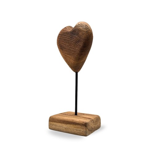 Teak skulptur heartbeat - "heartbeat", |