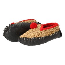 Paar Strohschuhe "Der Hexerich", rot, Hexenschuhe Hausschuhe Fasching Schlauchso