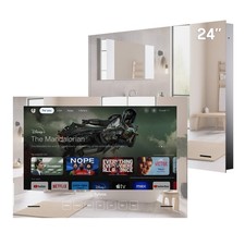 SYLVOX 24 Zoll  Google TV IP65 12V Mirror Smart Fernseher Badspiegel Wasserdicht