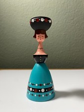 Dregeno Lichterpuppe Damen Leuchter DDR vintage Kerzenständer Holz Set OVP GDR