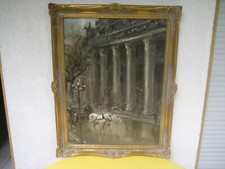 Großes Ölgemälde Brandenburger Tor Berlin mit Pferde Kutsche unl. signiert