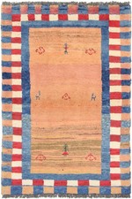 Original Perserteppich Gabbeh Ghashghai Orientteppich 154 cm x 107 cm Alt Natur