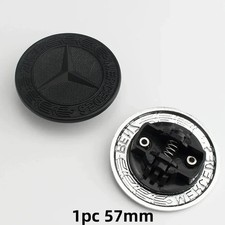 57mm Für Mercedes-Benz Vorne Emblem Motorhaube Ersatz Stern Badges Schwarz