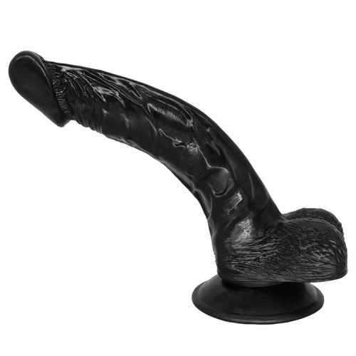 Dildo 23cm gebogen mit - , hoden