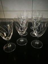 6  WEIN GLÄSER + 1 geschenkt NOCH VON OMA wunderschön mit eingravierten Streifen