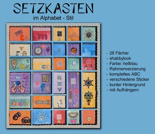 Setzkasten holz shabbylook - -,