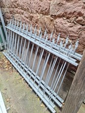 4 Zaunelemente Metall verzinkt