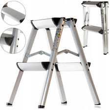 Trittleiter Klapptritt Leiter mit 2 Stufen & Handlauf Stehleiter 150kg doppel