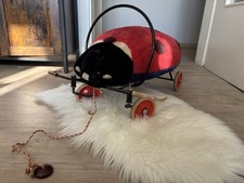 Steiff Marienkäfer auf Rädern Reittier charmantes Retro-Spielzeug 1960