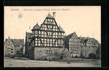 Ansichtskarte Giessen, Partie am Landgraf Philipp-Platz m. d. Kaserne 1908 