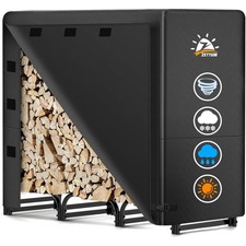 Stabiles Kaminholzregal Metall 121x35x121 CM - Ideal für Garten und Hof