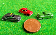 3x Modellauto Polizei Feuerwehr Taxi klein Kleinserie Metall 1:220 Spur Z Modell