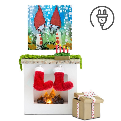 Kamin ofen weiss weihnachtlich - kamin,
