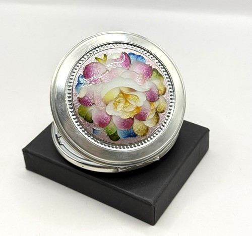 Vintage puderdose silberfarben - puderdose,