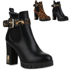 Damen Stiefeletten Plateau
