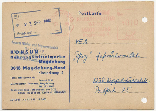 654 postkarte veb pflug - ak,