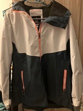 Toppmodern!! TRIBORD Segeljacke Regenjacke Damen XXL wasserdicht 100 grau/weiß