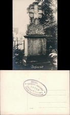 Foto Dohna Sandsteinkreuz - Straße - Fotokarte 1912 Privatfoto