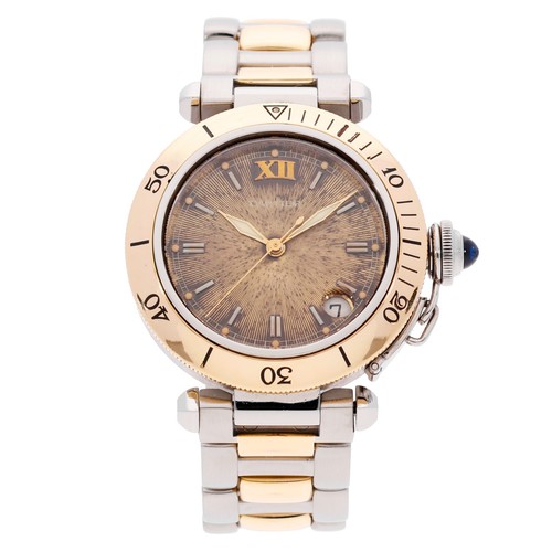 Cartier pasha stahl gold ref - stahl/gold,