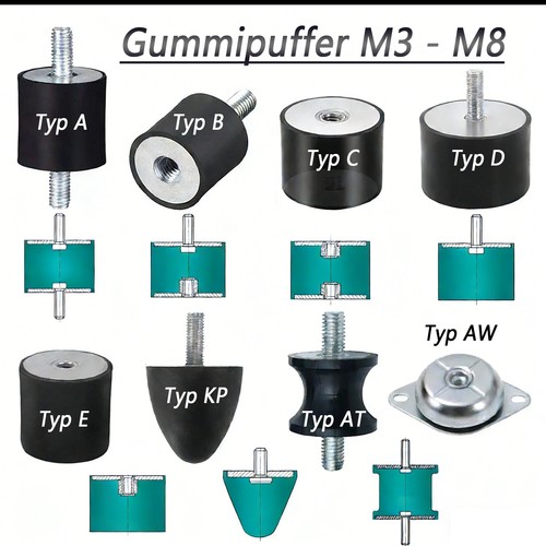 Gummipuffer m8 - gummipuffer, m3