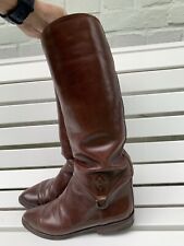 STIEFEL: weiche Luxus Lederstiefel, Reitstiefel Stil, 37,5, Braun komplett Leder