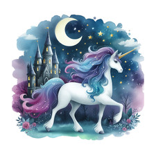 Einhorn Schloss Nachthimmel