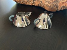 Original Alessi Sahne- und Zuckertopf mit Löffel, von Michael Graves 18/10 Inox