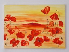 Leinwand 70x50cm Bild Mohnfeld